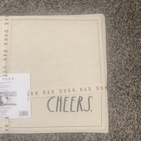 Rae Dunn - Set of 4 Placemats - NWT DRINK /CHEERS - Picture 2 of 2